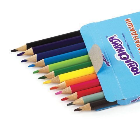 Карандаши цветные 12цв трехгранные с заточкой ЮНЛАНДИЯ 1/12 Карандаши цветные 12цв трехгранные с заточкой ЮНЛАНДИЯ 1/12