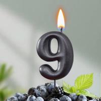 Свеча для торта Мокрый асфальт Цифра 9 1/30 Свеча для торта Мокрый асфальт Цифра 9 1/30
