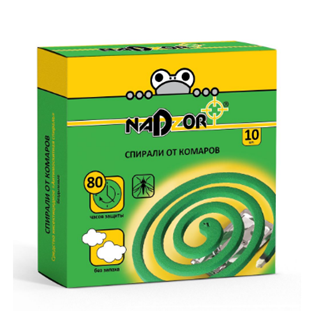 Репеллент Спирали от комаров без запаха Nadzor (10шт) 1/60 Репеллент Спирали от комаров без запаха Nadzor (10шт) 1/60