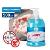 Мыло жидкое 500мл с дозатором антибактериальное Soapy Clean&Green 1/12 Мыло жидкое 500мл с дозатором антибактериальное Soapy Clean&Green 1/12