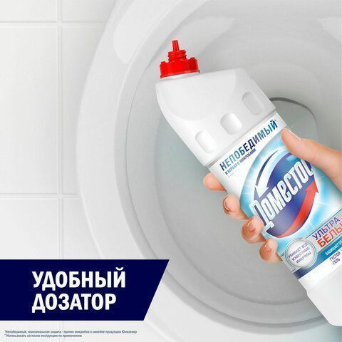 Средство жидкое 1л чистящее для уборки туалета DOMESTOS (Доместос) Ультра Белый 1/12