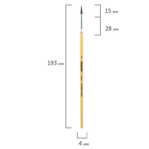 Кисть пони круглая №3 Пифагор 1/30/2400 Кисть пони круглая №3 Пифагор 1/30/2400