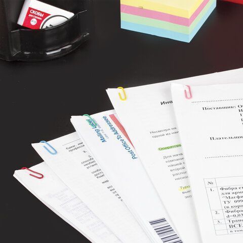 Скрепки 28мм 100шт цветные STAFF 1/10/300 Скрепки 28мм 100шт цветные STAFF 1/10/300