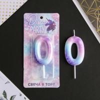 Свеча для торта Disco Party Цифра 0 1/600 Свеча для торта Disco Party Цифра 0 1/600