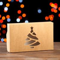 НГ Подарочная коробка 20х12х4см складная Елочка 1/20 НГ Подарочная коробка 20х12х4см складная Елочка 1/20