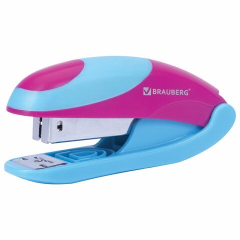 Степлер №24/6 26/6 до 20л ассорти с резиновыми вставками BRAUBERG MIX 1/12 Степлер №24/6 26/6 до 20л ассорти с резиновыми вставками BRAUBERG MIX 1/12