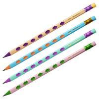 Карандаш ч/гр HB с ластиком, трехгранный, пластик, заточен, ассорти Berlingo 1/12/144 Карандаш ч/гр HB с ластиком, трехгранный, пластик, заточен, ассорти Berlingo 1/12/144