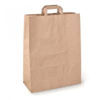 Пакет бумажный крафт с плоскими ручками 350х150х450 80гр/м до 5кг 200/200 Пакет бумажный крафт с плоскими ручками 350х150х450 80гр/м до 5кг 200/200