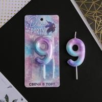 Свеча для торта Disco Party Цифра 9 1/600