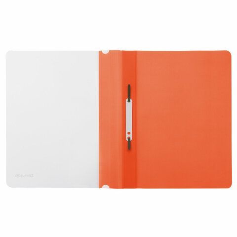 Папка скоросшиватель с прозр верхн лист BRAUBERG, А4, 130/180 мкм, оранжевый, 1/25