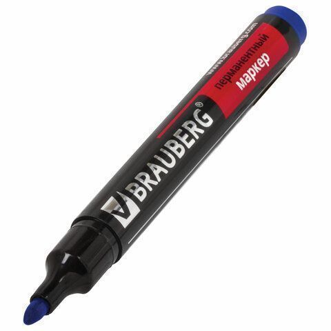 Маркер перманентный синий 3мм круглый наконечник Contract BRAUBERG 1/12/1152