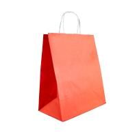 Пакет бумажный крафт КРАСНЫЙ с кручеными ручками 260х150х350  200/200 Пакет бумажный крафт КРАСНЫЙ с кручеными ручками 260х150х350  200/200