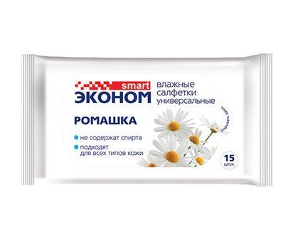 Салфетки влажные Эконом Smart Ромашка (15) 1/108 Салфетки влажные Эконом Smart Ромашка (15) 1/108
