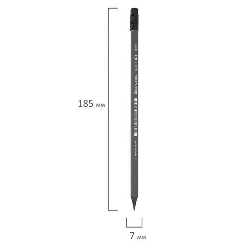 Карандаш ч/гр НВ пластиковый, с резинкой BRAUBERG ULTRA 1/72 Карандаш ч/гр НВ пластиковый, с резинкой BRAUBERG ULTRA 1/72