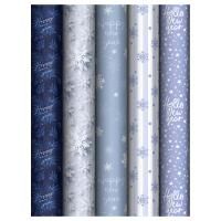 НГ Бумага подарочная 70х100см 80г/м глянец ассорти Snowfall 1/50 НГ Бумага подарочная 70х100см 80г/м глянец ассорти Snowfall 1/50