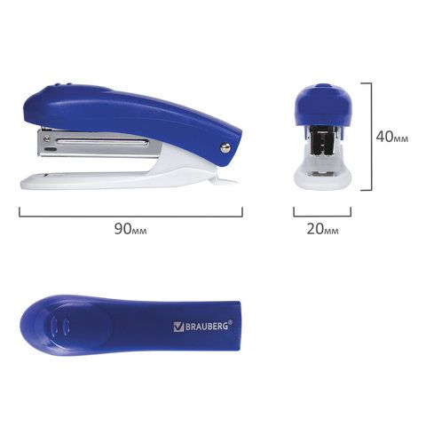 Степлер №10 до 12л синий Original BRAUBERG 1/12/288 Степлер №10 до 12л синий Original BRAUBERG 1/12/288