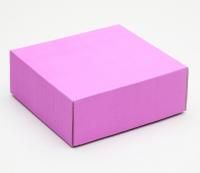 Коробка без окна 145х145х60мм микрогофрокартон сиреневая  5/5 Коробка без окна 145х145х60мм микрогофрокартон сиреневая  5/5