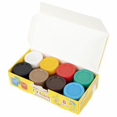 Гуашь 08цв 17,5 мл ЮНЛАНДИЯ ШКОЛЬНАЯ 1/18