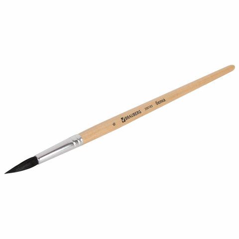 Кисть белка круглая №6 BRAUBERG  1/30/1440