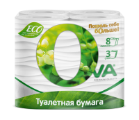 Туалетная бумага евро 3сл белая 8штх16.8м OVA 1/12 Туалетная бумага евро 3сл белая 8штх16.8м OVA 1/12