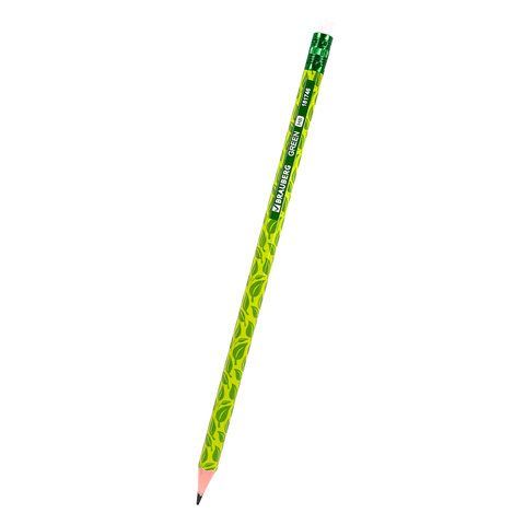 Карандаш ч/гр НВ с ластиком пластиковый ассорти GREEN BRAUBERG 1/72