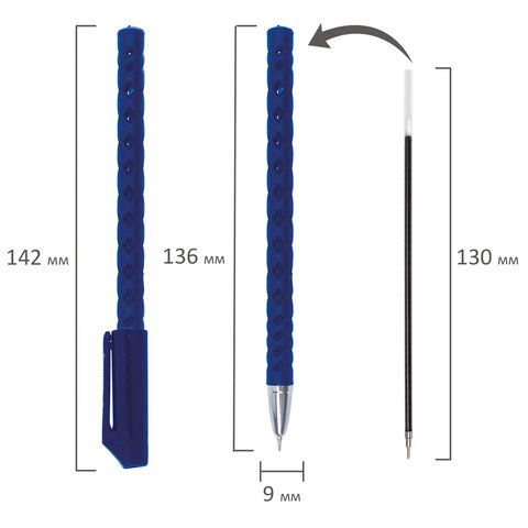 Ручка шариковая масляная синяя 0,7мм линия 0,35мм корпус синий BRAUBERG Orient 1/12/1728 Ручка шариковая масляная синяя 0,7мм линия 0,35мм корпус синий BRAUBERG Orient 1/12/1728