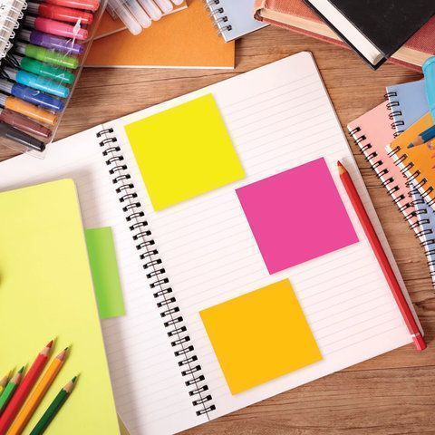 Блок самоклеящийся 76х76мм 400л 5цветов неон STAFF 1/12/96 Блок самоклеящийся 76х76мм 400л 5цветов неон STAFF 1/12/96