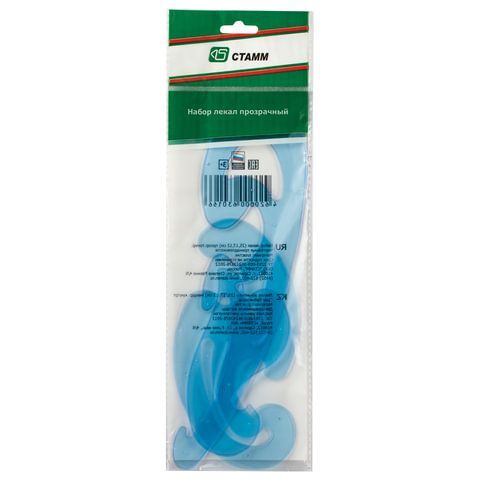 Лекало НАБОР 3 шт. , 25см, 17см ,12см, прозрачный, тонированный, европодвес, ЛК01