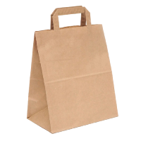Пакет бумажный крафт с плоскими ручками 240х140х280 80гр/м до 3кг 300/300
