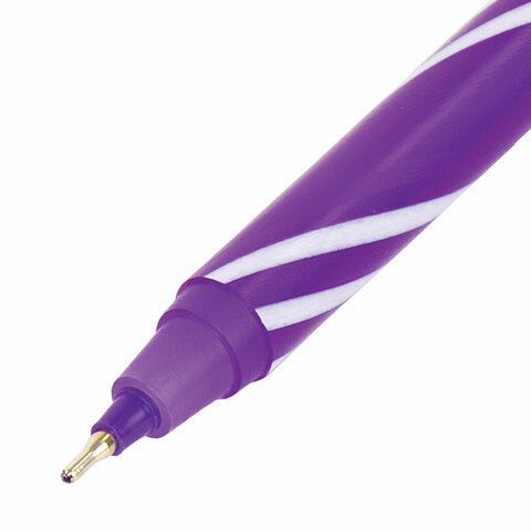 Ручка шариковая масляная синяя 0,3мм иголчатый узел 0,6мм корп ассорти ЮНЛАНДИЯ Candy 1/75/3000