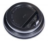 Крышка для бумажных стаканов d 90 мм с закрытым питейником черная Атлас 100/1200 Крышка для бумажных стаканов d 90 мм с закрытым питейником черная Атлас 100/1200