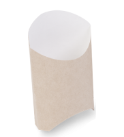 Коробка бумажная для картофеля фри 110х54х111мм крафт ламинированный OSQ Fry М 50/900 Коробка бумажная для картофеля фри 110х54х111мм крафт ламинированный OSQ Fry М 50/900