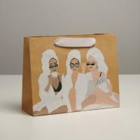 Пакет подарочный бумажный (22х17,5х8) крафт Люби себя 1/700 Пакет подарочный бумажный (22х17,5х8) крафт Люби себя 1/700