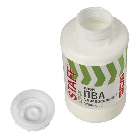 Клей ПВА 1кг универсальный бумага картон дерево STAFF 1/8
