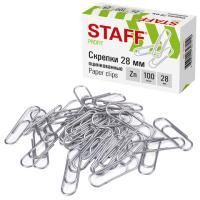 Скрепки 28мм 100шт оцинкованные STAFF 1/10/300