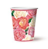 Стакан бумажный 250мл Розовый букет (10шт) 1/48  Стакан бумажный 250мл Розовый букет (10шт) 1/48