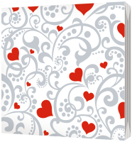 Салфетки (33х33) 3-сл Сердечки серебро  (20) 1/15