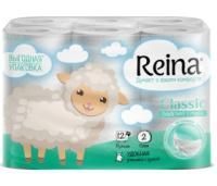 Туалетная бумага евро 2сл белая 12штх18м Reina Classic 1/4 Туалетная бумага евро 2сл белая 12штх18м Reina Classic 1/4