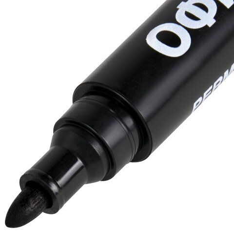 Маркер перманентный черный 3мм круглый наконечник ОФИСМАГ Economy 1/12 Маркер перманентный черный 3мм круглый наконечник ОФИСМАГ Economy 1/12