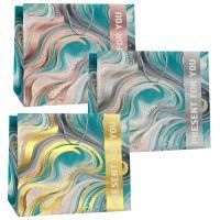 Пакет подарочный бумажный (27х11х23) ламинированный МРАМОР 1/120