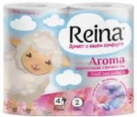 Туалетная бумага евро 2сл белая 4штх18м Reina Aroma Цветочная Свежесть 1/12 Туалетная бумага евро 2сл белая 4штх18м Reina Aroma Цветочная Свежесть 1/12