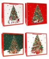 НГ Пакет подарочный бумажный (38х38х20) люкс Елочки 1/12 НГ Пакет подарочный бумажный (38х38х20) люкс Елочки 1/12